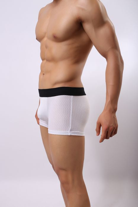 Boxer homme LJ Mesh Aéré Blanc et Noir