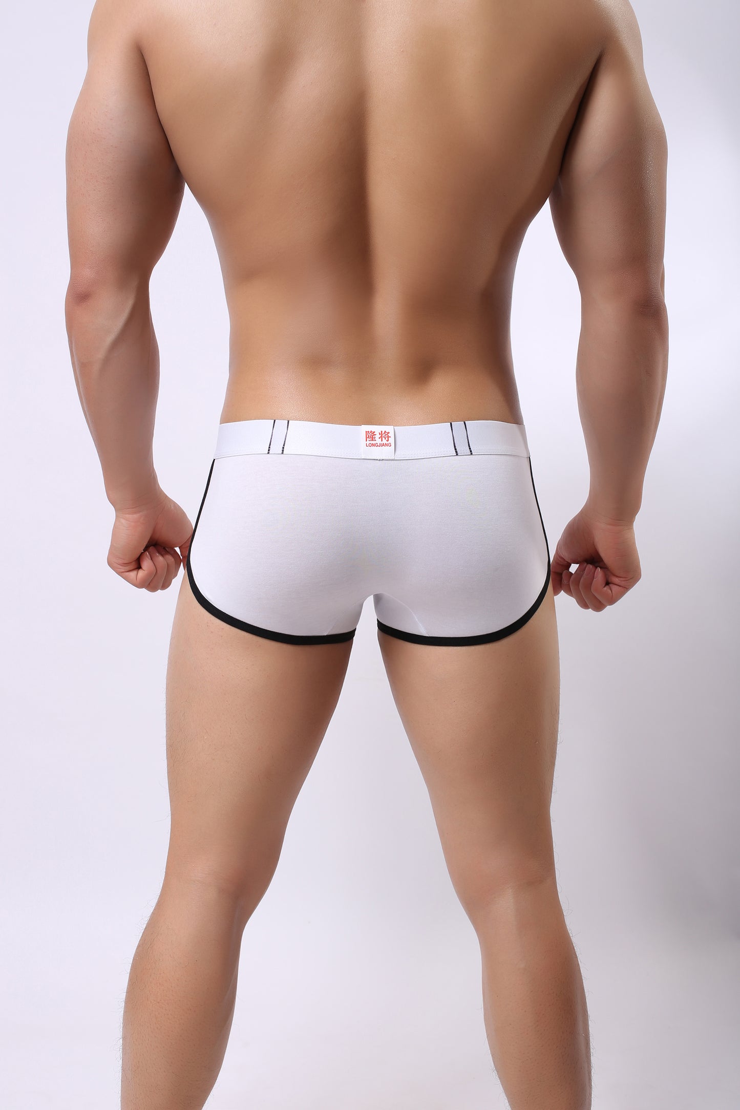 Boxer homme LJ Effet Ceinture et décor zippé Blanc