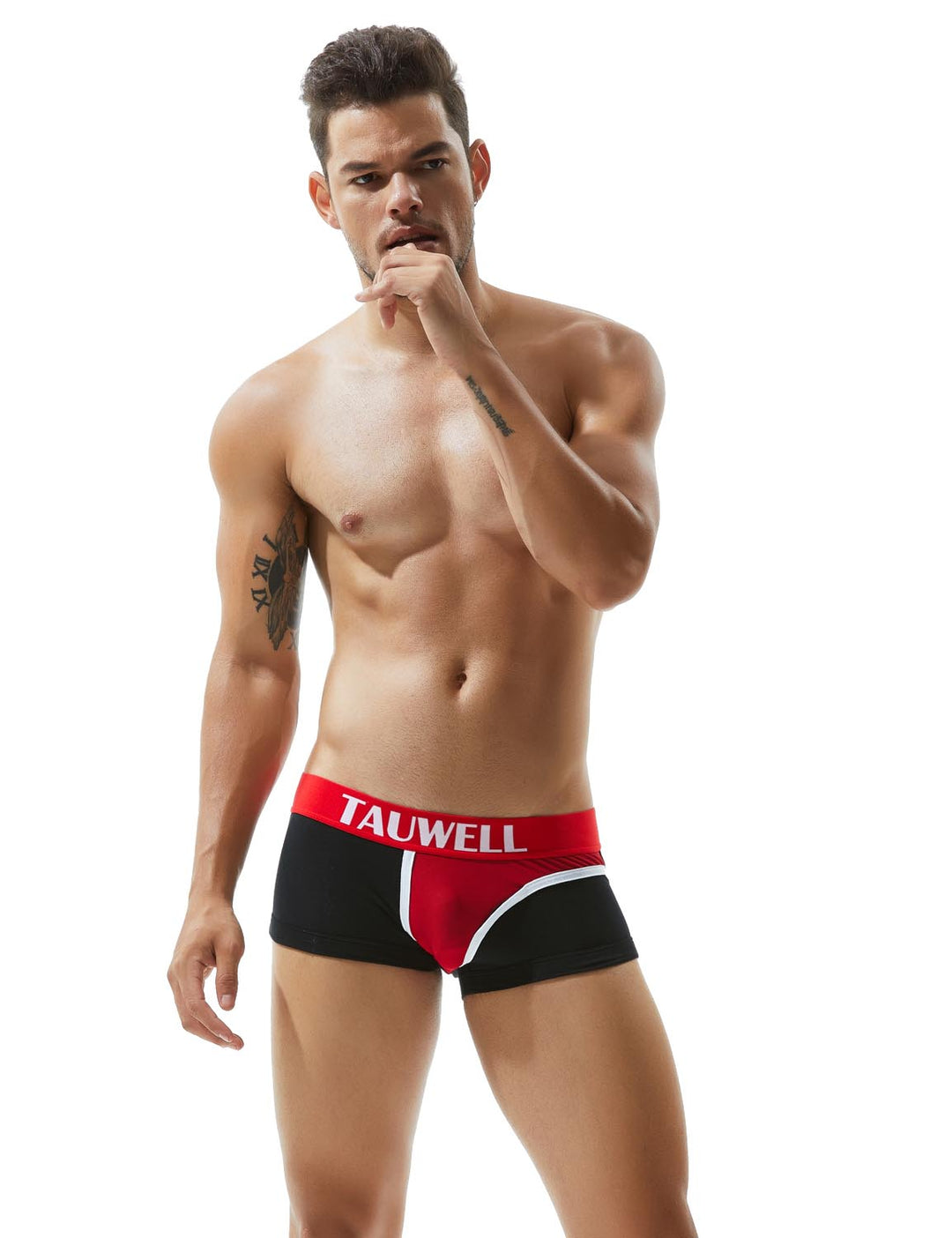 Boxer Sport Noir et Rouge Homme TAUWELL