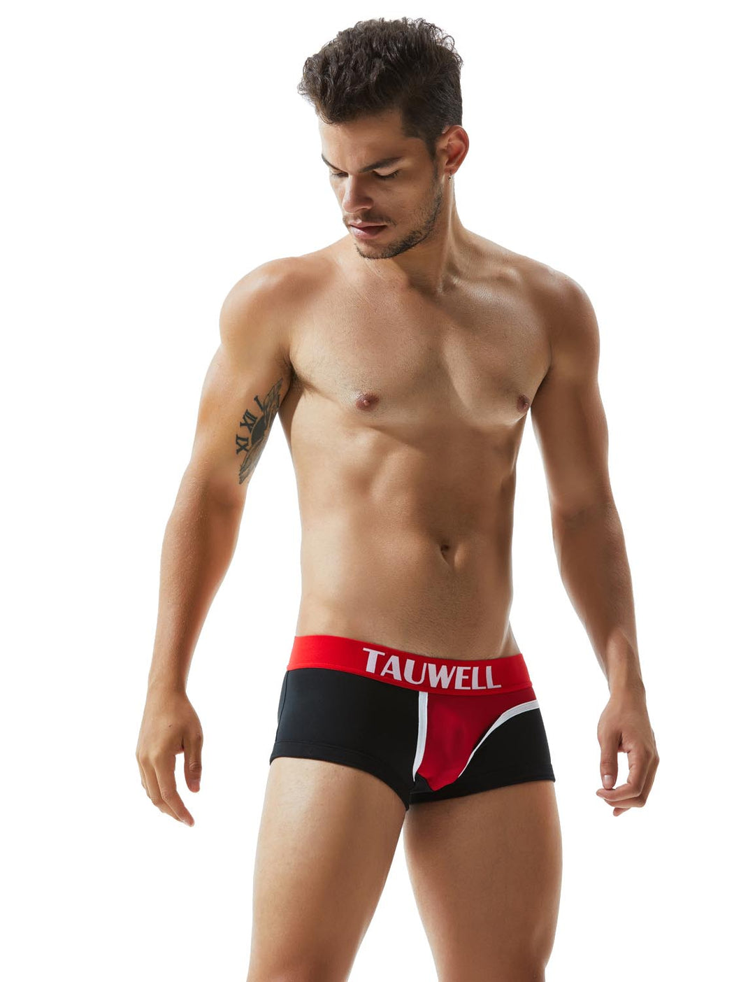 Boxer Sport Noir et Rouge Homme TAUWELL