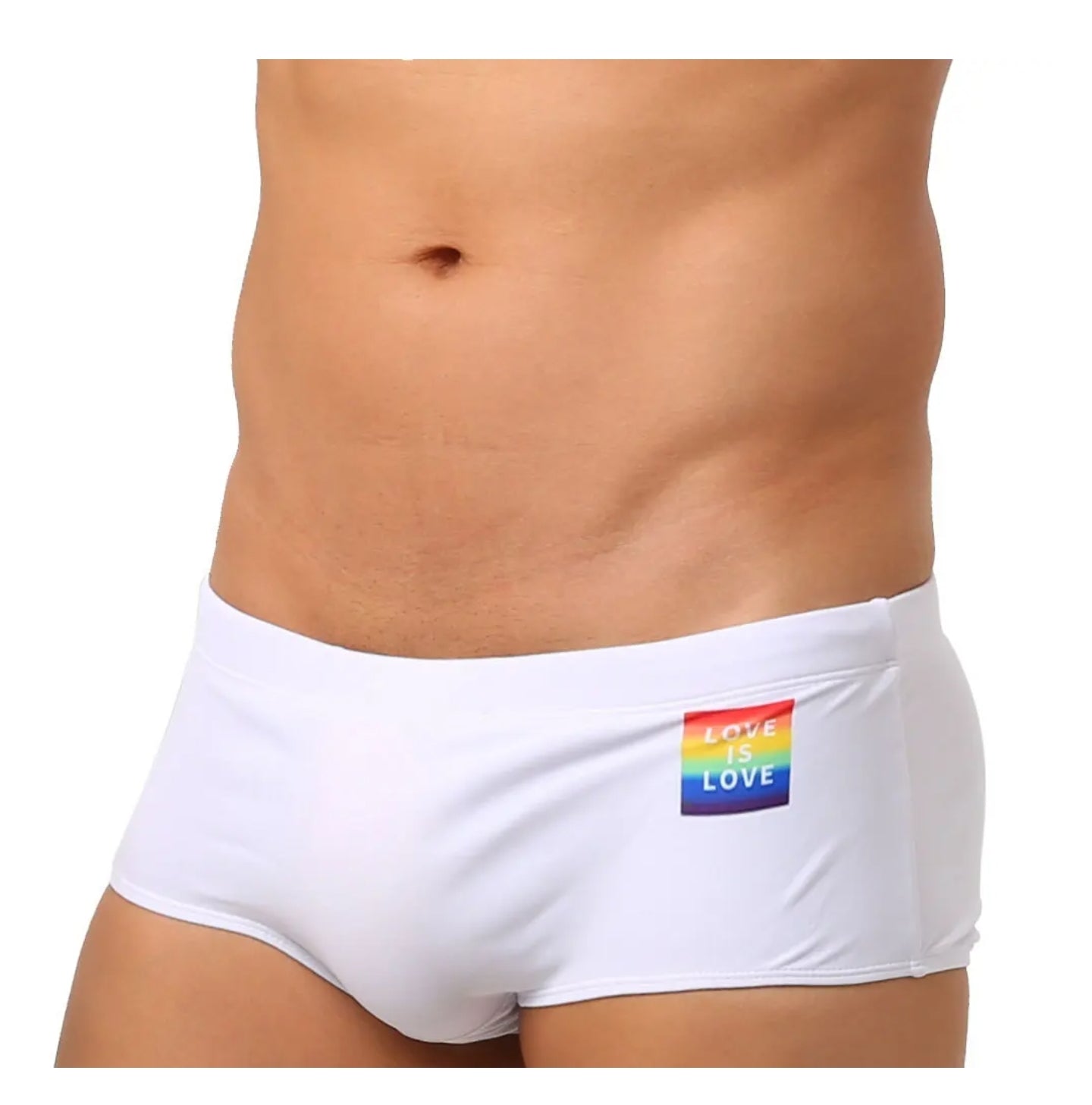 Cueca de Banho Mini Short Branco Homem UXH Arco-Iris 