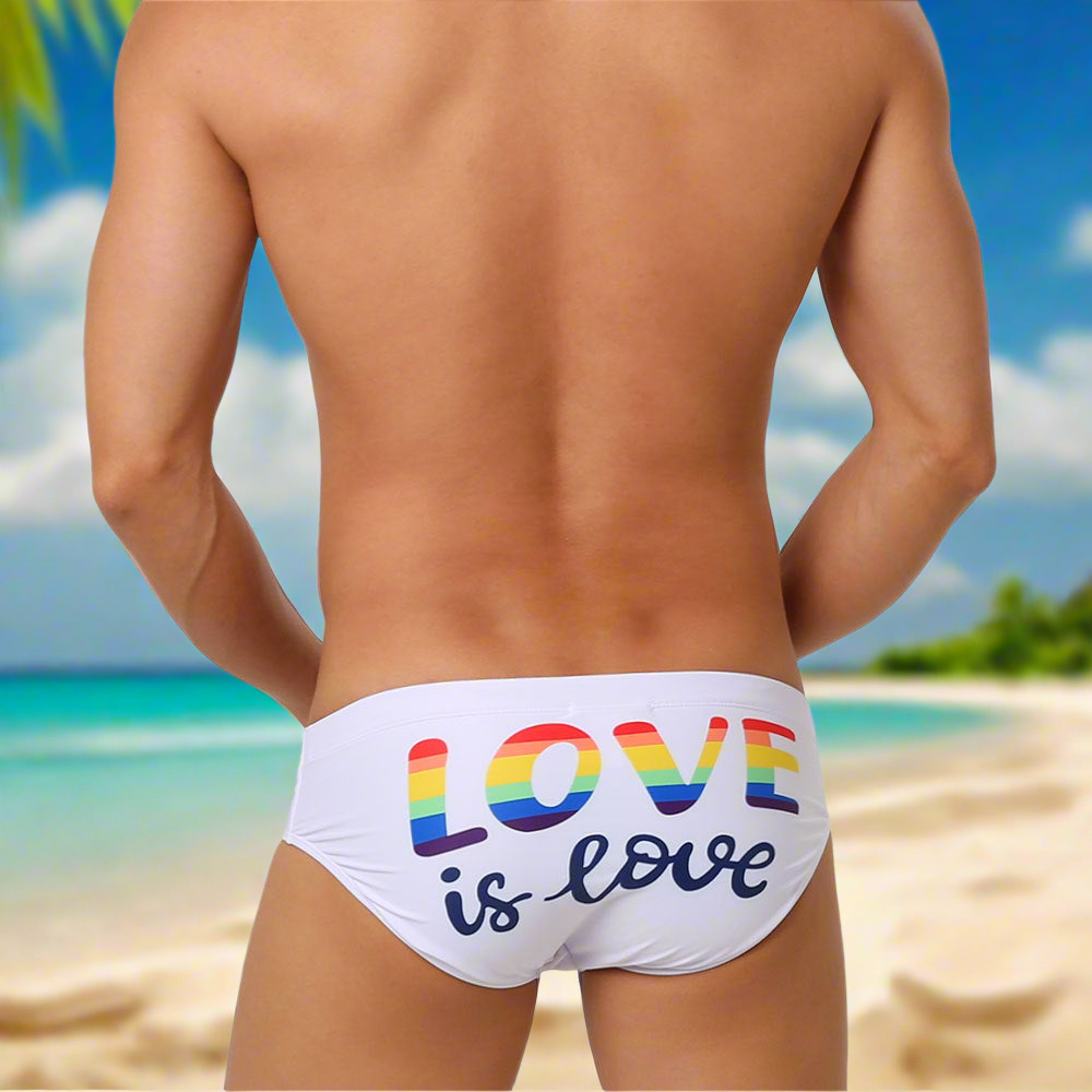 Cueca de Banho Branca Homem  UXH Arco-Iris