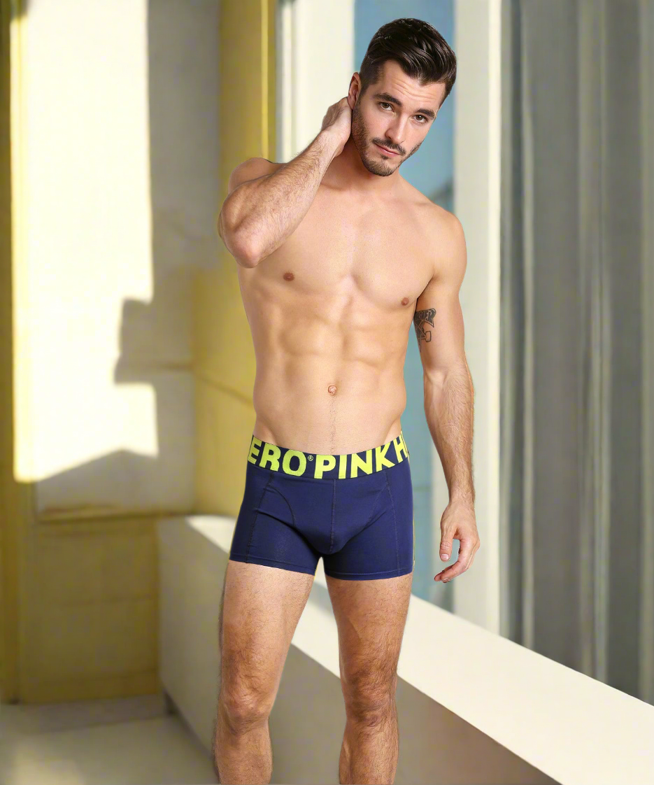 Boxer Bleu Marine Homme PINK HERO